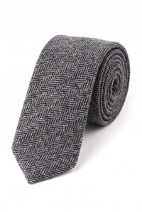 Graue Herrenkrawatte aus Wollmischung und Tweed