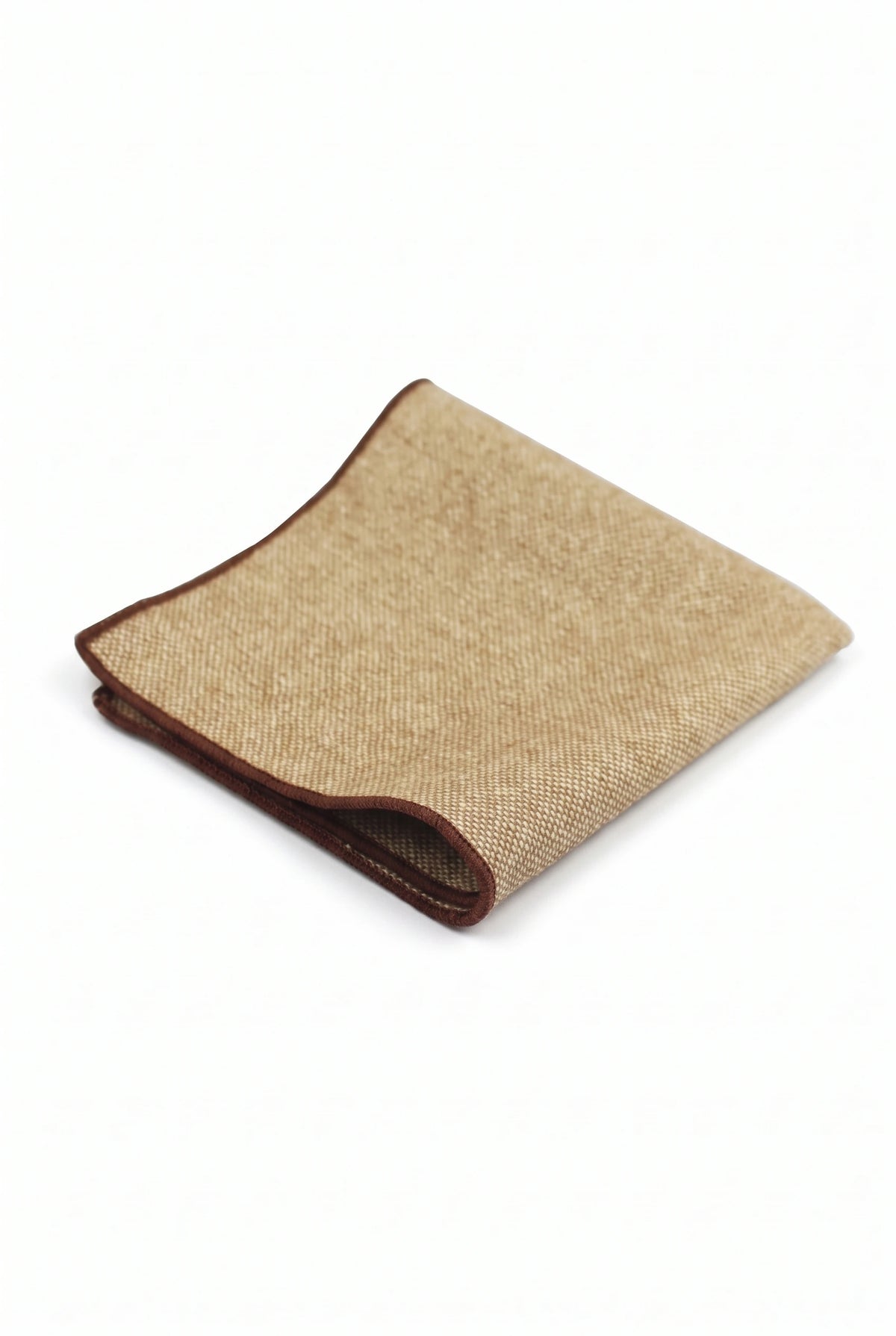 Einstecktuch aus khakifarbenem Tweed für Herren