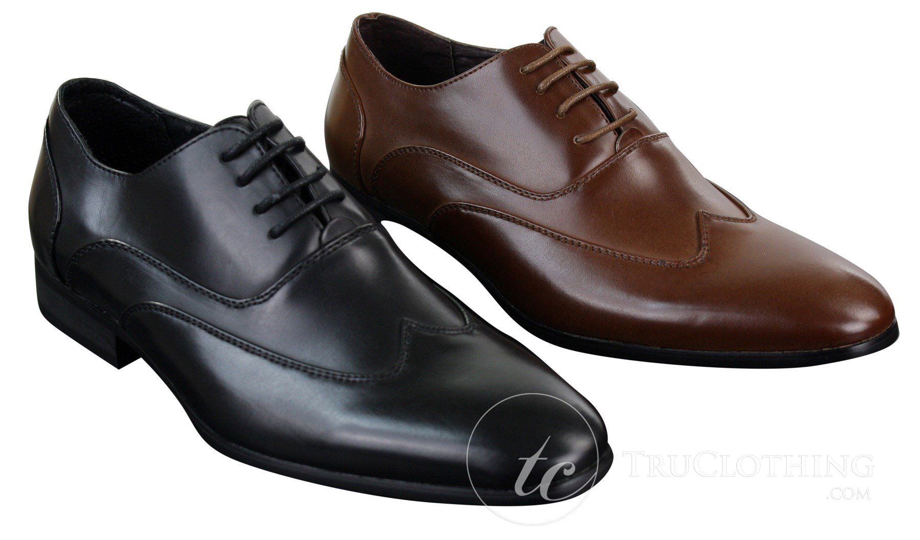 Mens Leather Laced Brogues Italian Designer Shoes Smart Formal Classic Retro