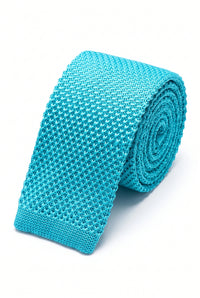 Hellblaue Strickkrawatte für Herren