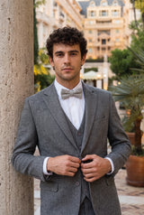 Herren-Fliege aus hellgrauem Tweed