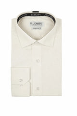 Herren-Langarmhemd mit Knopfleiste – Creme