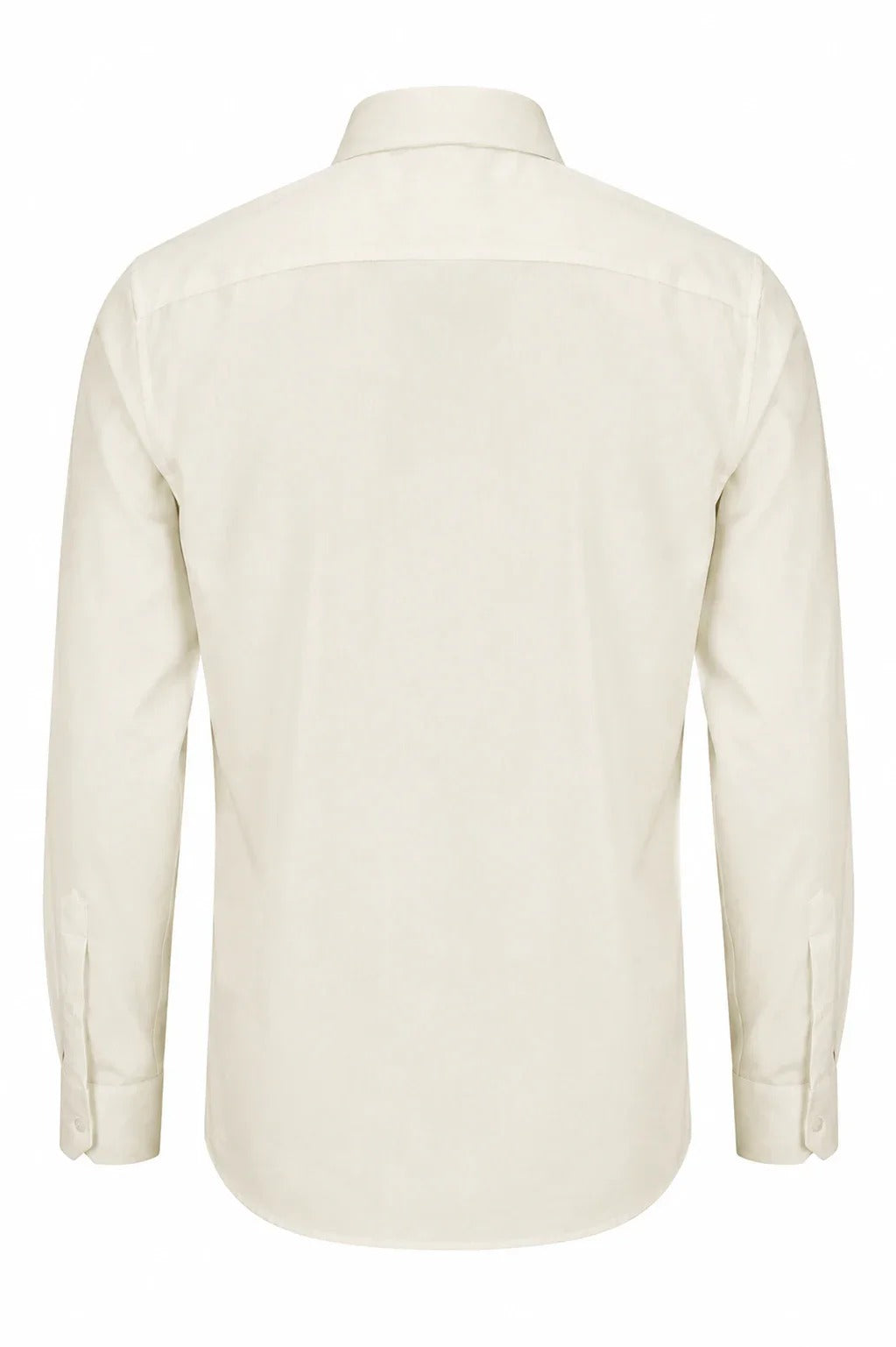 Herren-Langarmhemd mit Knopfleiste – Creme