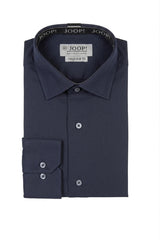 Herren-Langarmhemd mit Knopfleiste – Marineblau