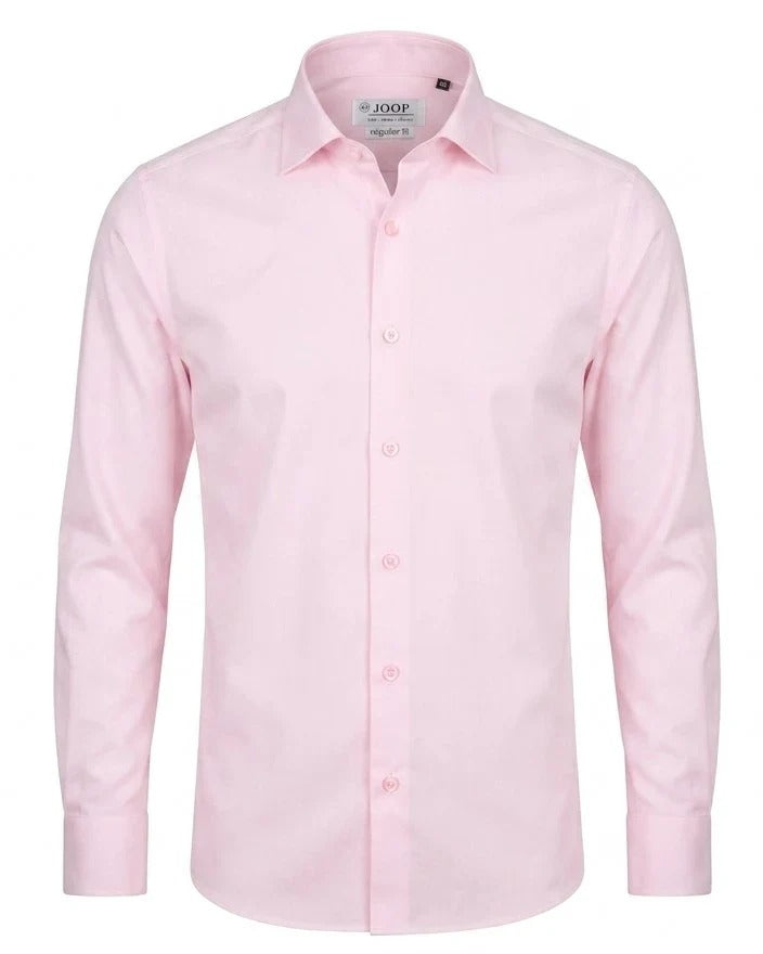 Herren-Langarmhemd mit Knopfleiste – Rosa