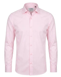 Herren-Langarmhemd mit Knopfleiste – Rosa