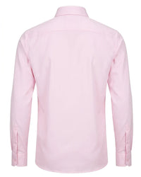 Herren-Langarmhemd mit Knopfleiste – Rosa