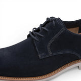 Herren-Derbyschuhe aus marineblauem Wildleder mit schlichter Zehenpartie