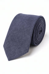 Herrenkrawatte in Marineblau mit Wildlederfinish