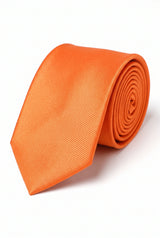 Herrenkrawatte, orange-rot, schmal geschnitten