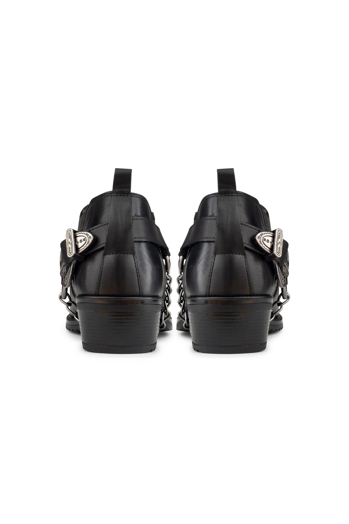 Mens Real Leather Riding Shoes with Chain