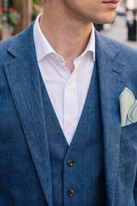 Einstecktuch für Herren, salbeigrün, aus Tweed-Wollmischung