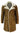 Mens Sherling Sheepskin Tan Brown 3/4 Overcoat Vintage Retro Winter Warm
