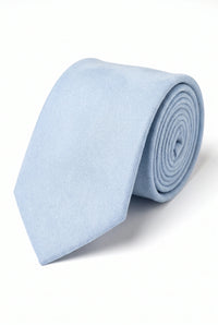 Herrenkrawatte in Himmelblau mit Wildlederfinish