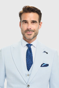 Herrenblazer in Himmelblau, taillierte Passform