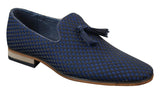Mens Slip On Tassle Driving Shoes Smart Casual Retro Navy Blue Black Leather Lined
