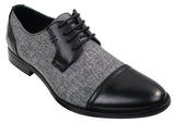 Mens Smart Casual Laced Tweed & Leather Laced Shoes Vintage Retro