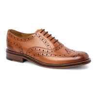 Herren-Brogue-Oxford-Schuhe aus hellbraunem Leder