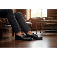Herren-Slipper mit Quasten und Hochglanzfinish