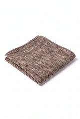 Einstecktuch für Herren aus taupefarbenem Tweed-Wollmischgewebe
