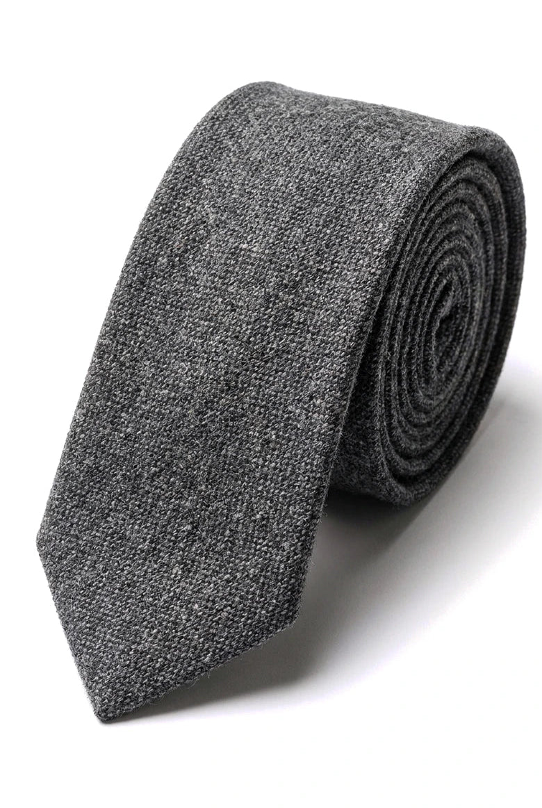 Herren-Set aus Krawatte und Taschentuch, Grauer Tweed, STZ23, Einheitsgröße