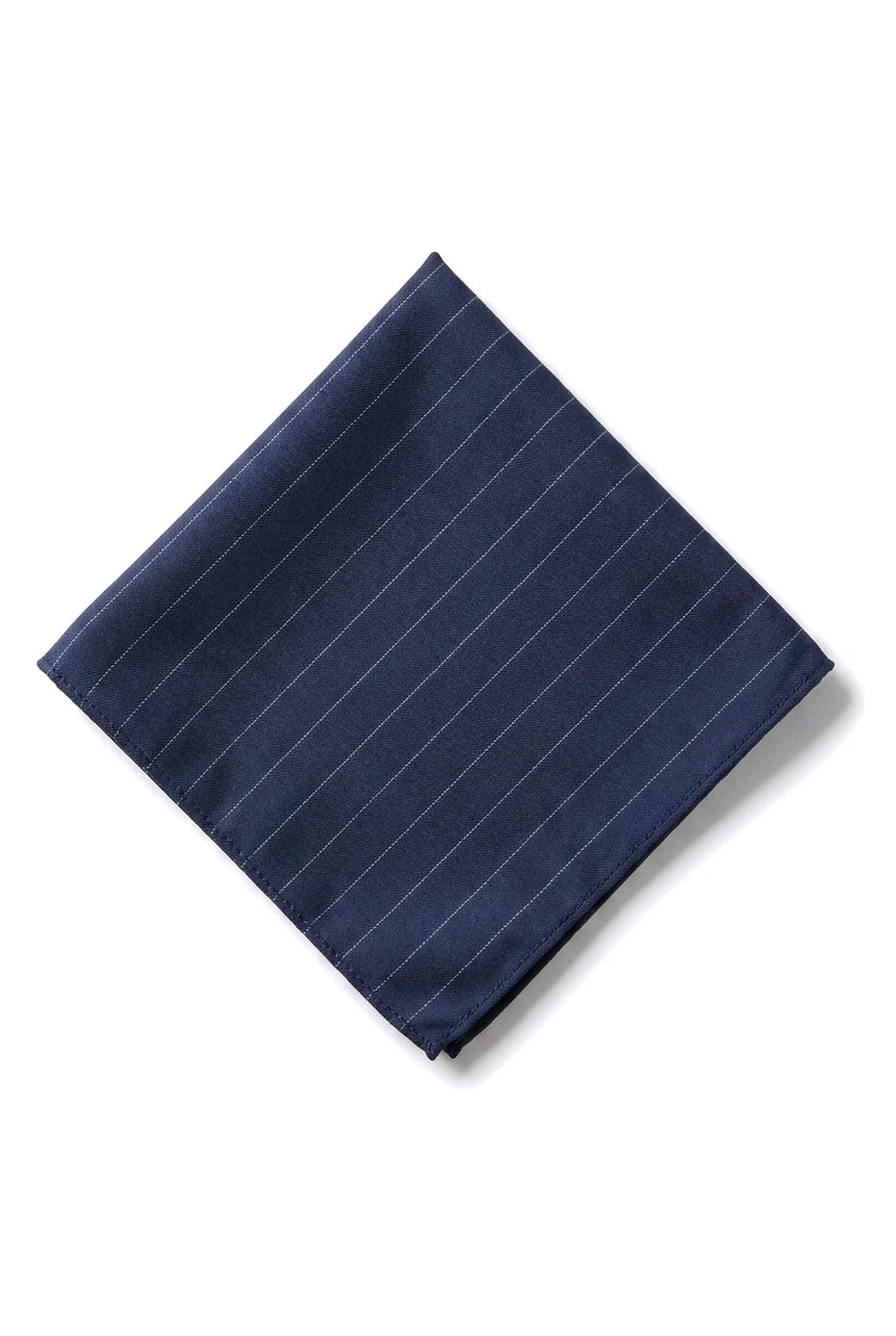 Herren-Set aus Krawatte und Taschentuch, Marineblau gestreift, STZ41, Einheitsgröße
