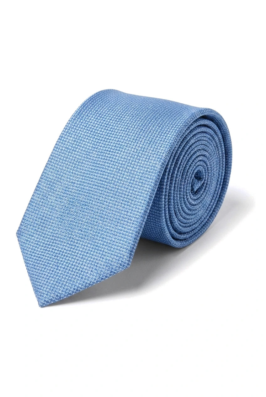 Herren Krawatte Einstecktuch Set Formelle Solide Krawatte - Himmelblau