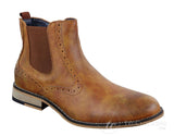 Mens Vintage Brogue Ankle Boots - Cavani Fox