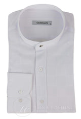 Mens Vintage Check Pattern Shirt with Removable Collar