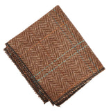 Herrenkrawatte aus Wollmischgewebe mit Fischgrätmuster und Tweed-Design – Eiche