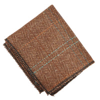 Herrenkrawatte aus Wollmischgewebe mit Fischgrätmuster und Tweed-Design – Eiche