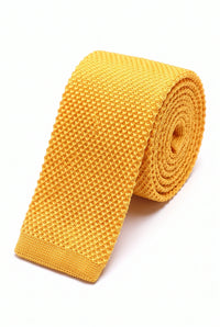 Gelbe Strickkrawatte für Herren