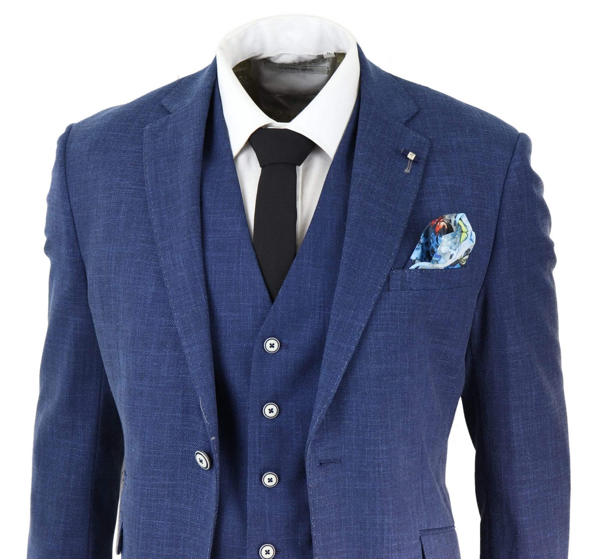 Mens Blue Summer Linen Suit