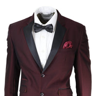 Mens Wine Tuxedo Dinner Suit