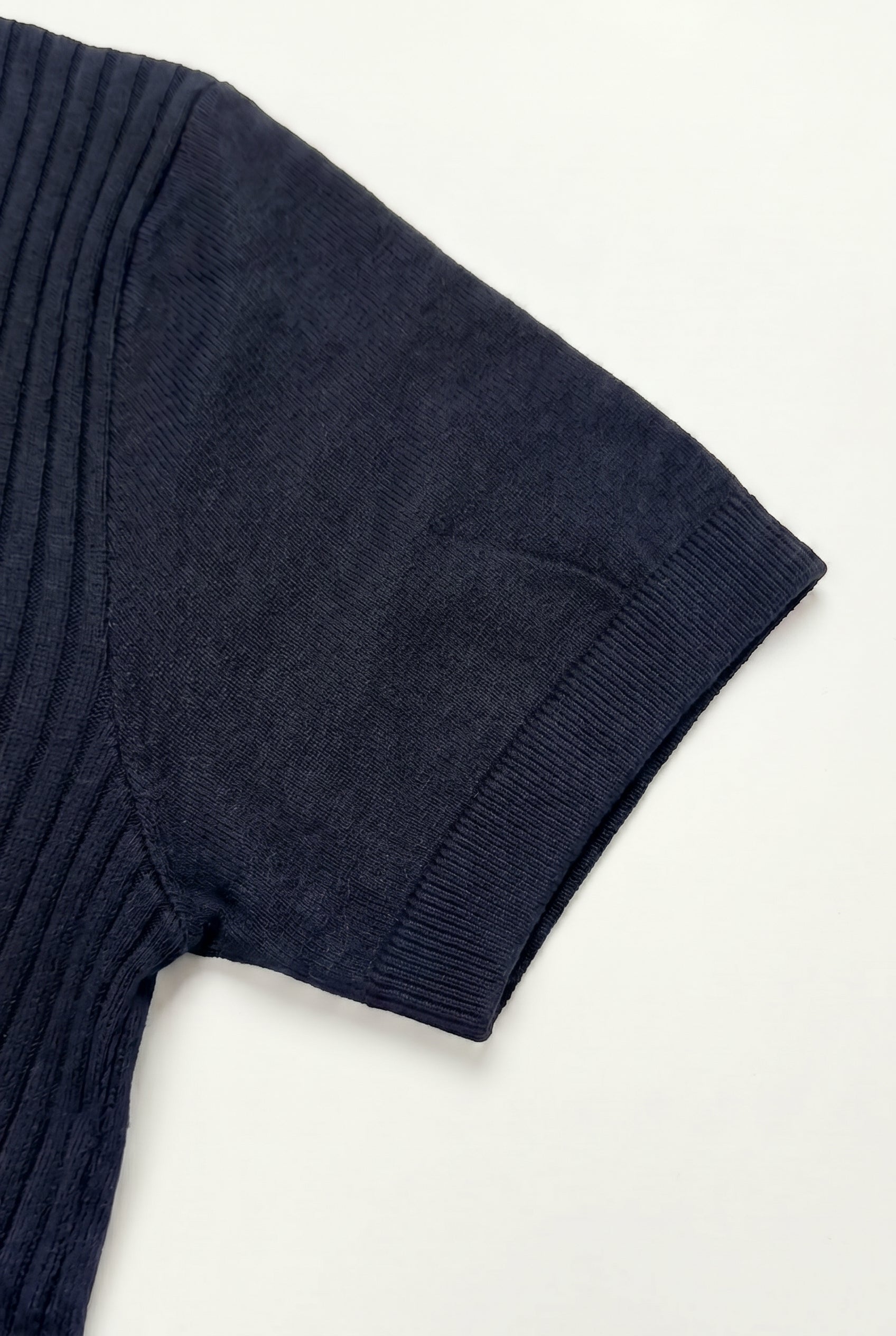 Marineblaues Strick-Poloshirt mit Reißverschluss für Herren