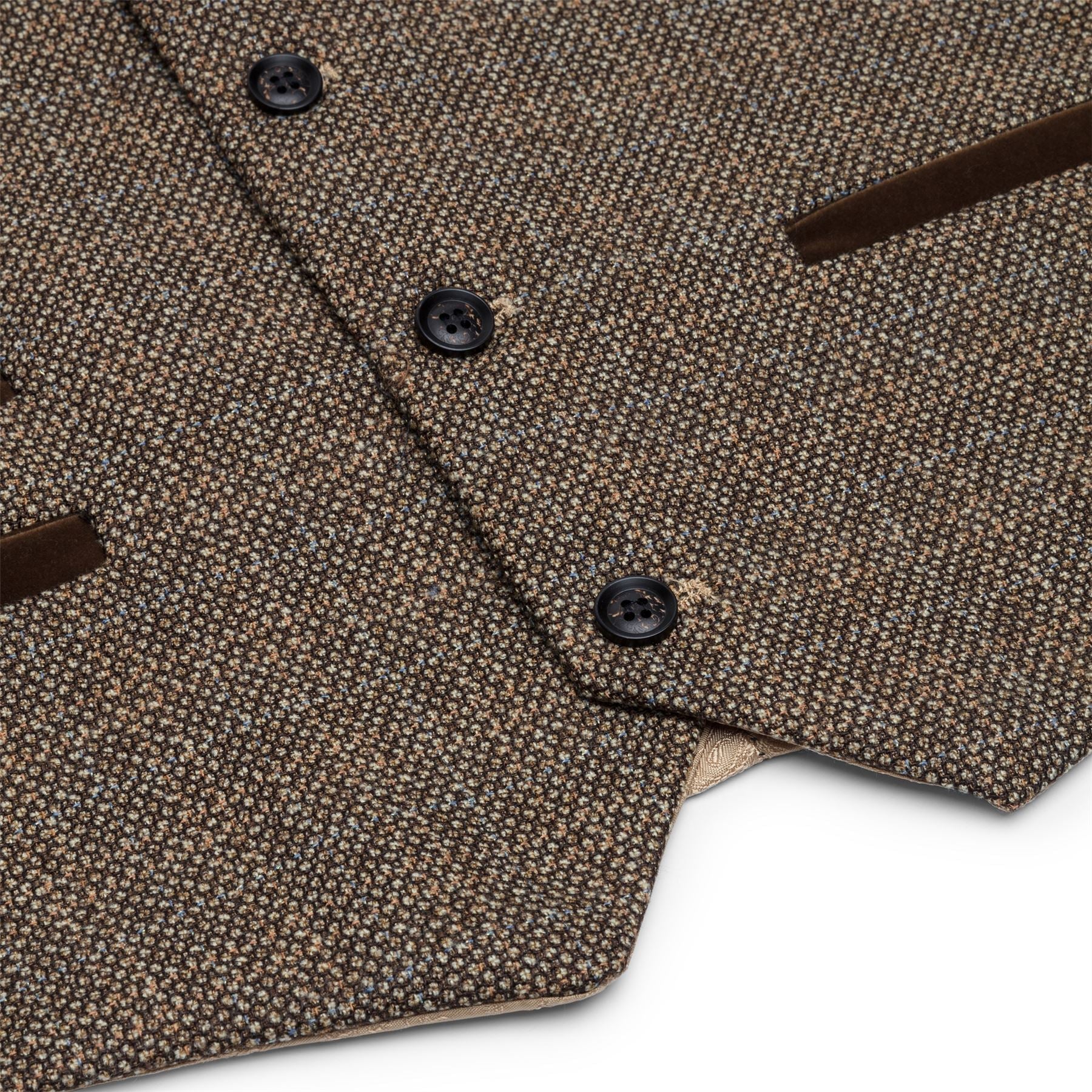 Boys 3 Piece Brown Suit Tweed Check Vintage Retro Tailored Fit 1920s