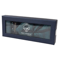 Paisley Neck Green Tie Gift Set Pocket Square Cuff Links Floral Satin