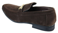 Patron 239 Suede Mens Suede Shoes Buckle Slip On Loafers Smart Casual Navy Blue Brown Black PU