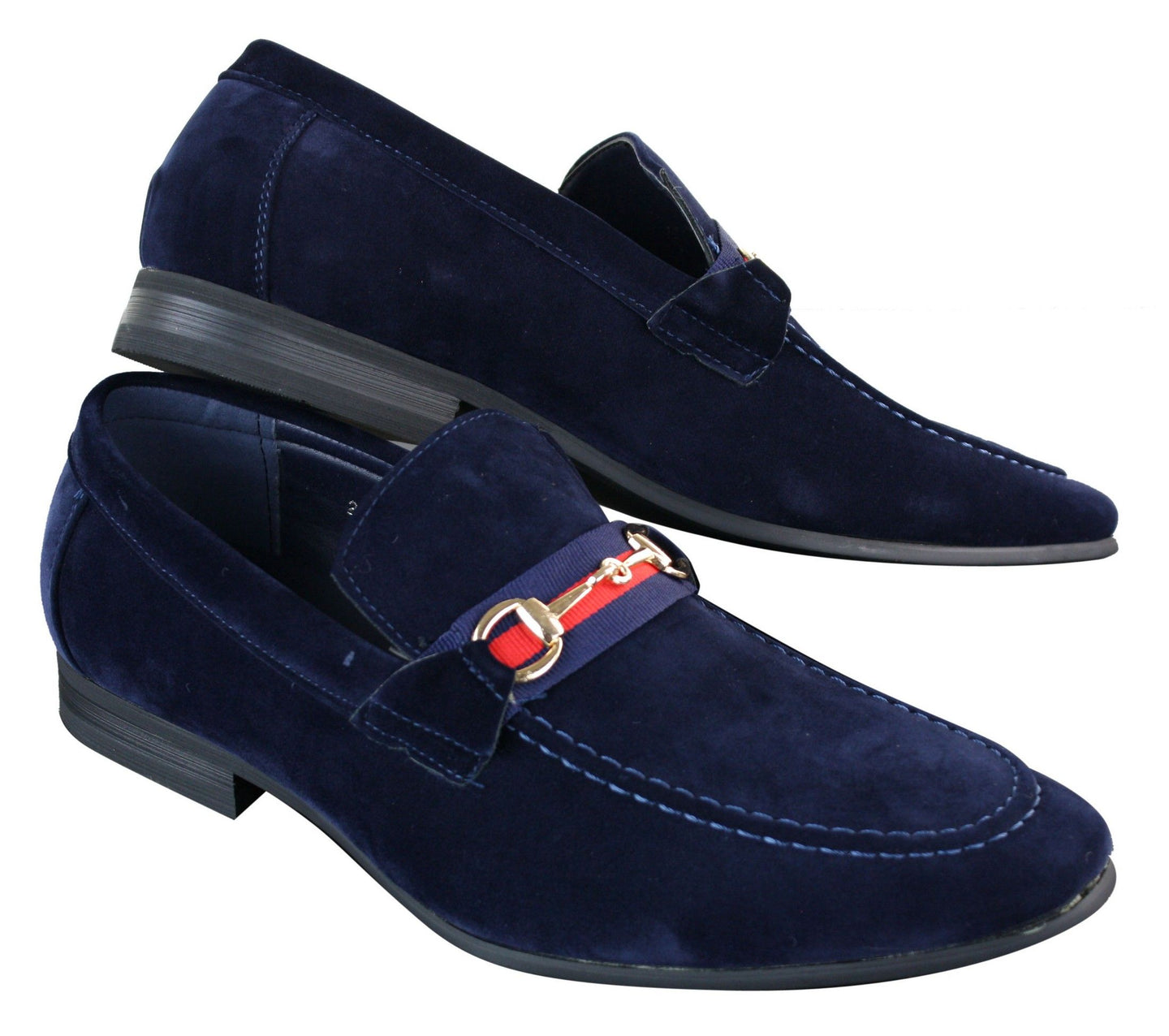 Patron 239 Suede Mens Suede Shoes Buckle Slip On Loafers Smart Casual Navy Blue Brown Black PU