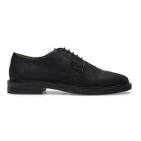 Pedro – Schwarze Wildleder-Derby-Schnürschuhe für Herren mit matter Oberfläche