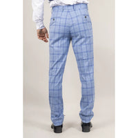 Plowman - Men's Light Blue Checked Trousers
