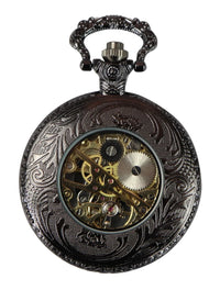 Automatic Mechanical Vintage Pocket Watch Black Color