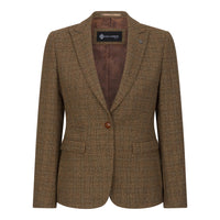 Ralph - Damenblazer aus braunem Tweed, taillierte Passform