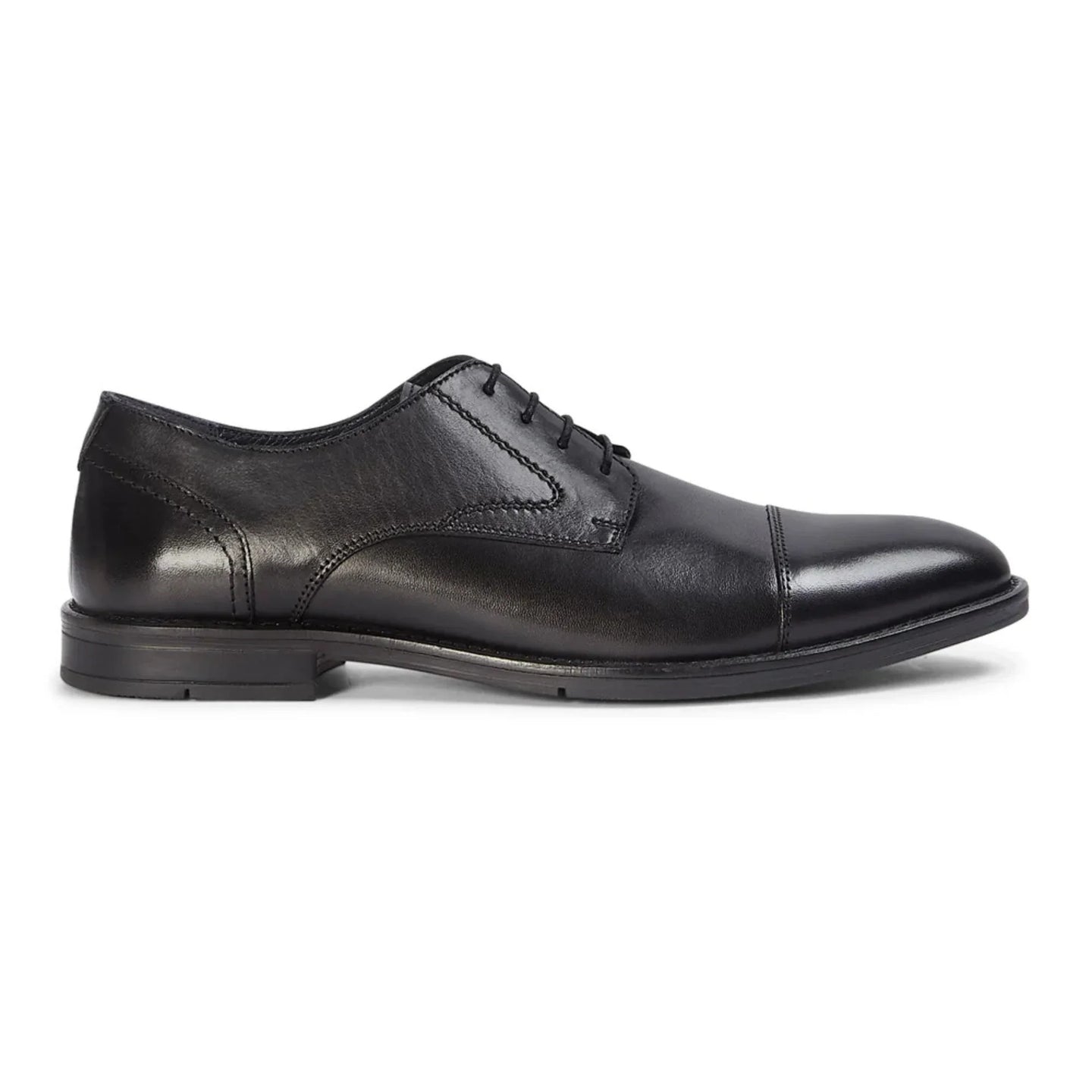 Regent - Schwarze Derby-Schuhe für Herren aus poliertem Leder