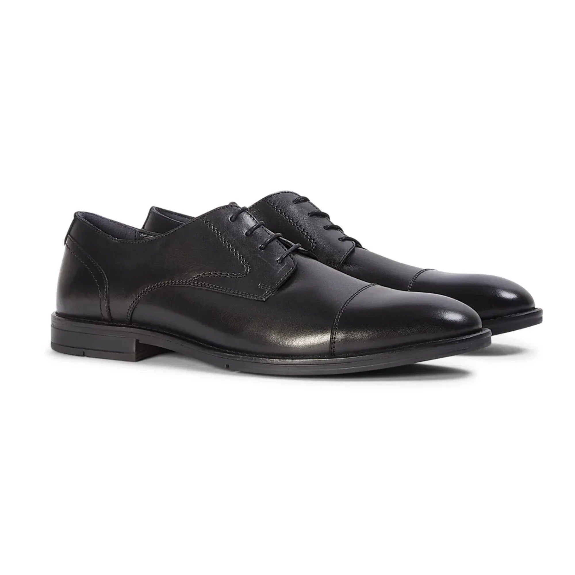 Regent - Schwarze Derby-Schuhe für Herren aus poliertem Leder