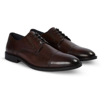 Regent - Herren Derby-Schuhe aus dunkelbraunem, poliertem Leder