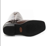 Unisex Real Leather Hi Biker Boots Rock Punk Grinders Buckle Cowboy Riding