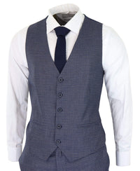 Blue-Grey Sheppard's Check 3 Piece Suit - RK20-11
