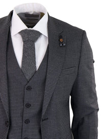 Dark-Grey Sheppard's Check 3 Piece Suit - RK20-12