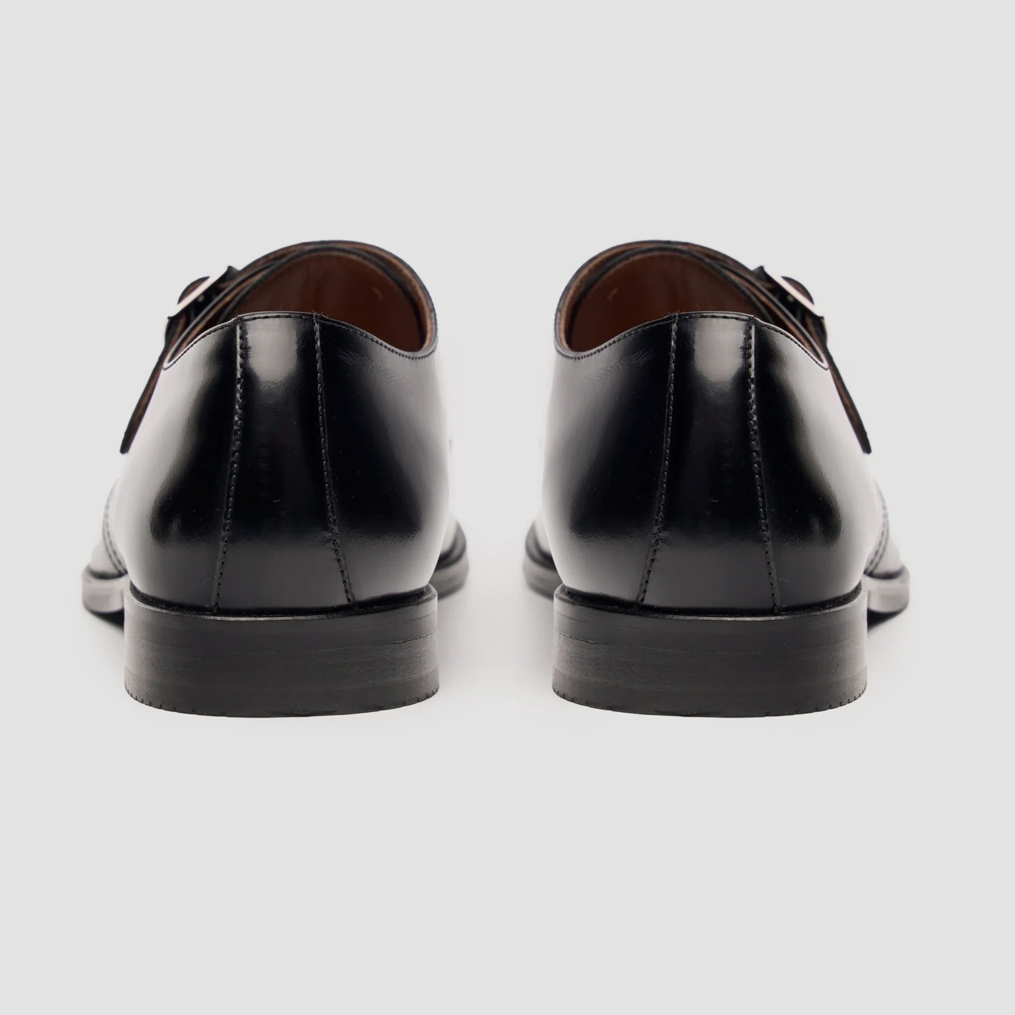 Romero - Schwarze Herren-Monk-Strap-Schuhe, poliert